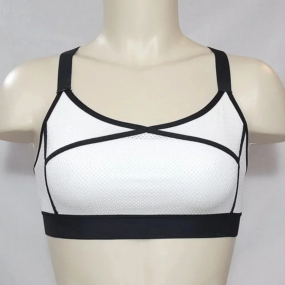 MEDIUM Champion C9‎ N9704 Mesh Cami Wire Free Sports Bra White & Black NWT